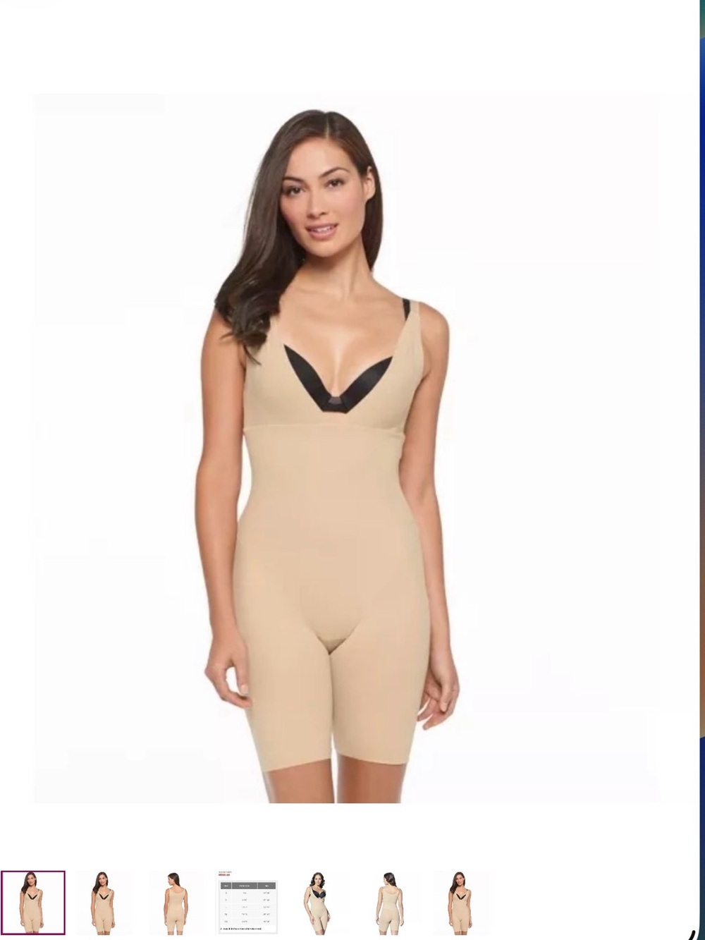Maidenform Beige Full-Body Shapewear Bodysuit Medium